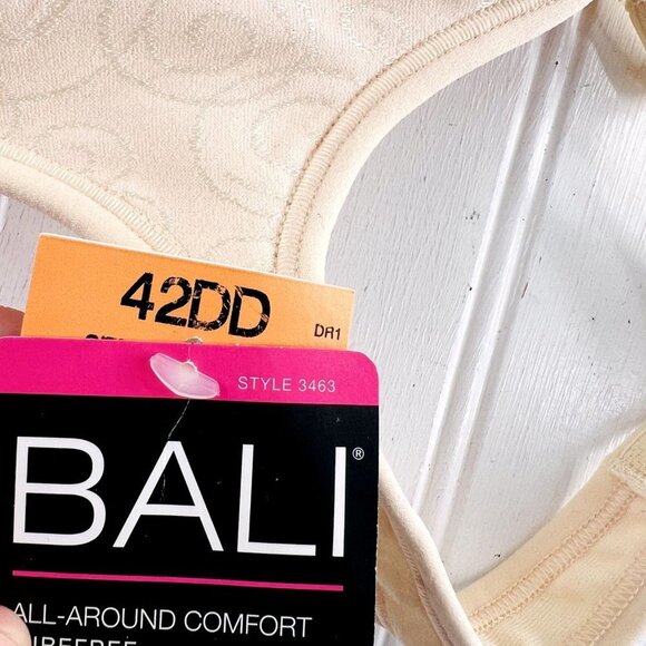 Bali All Around Comfort Wirefree Bra Style 3463 Size 42DD Beige NWT - Picture 3 of 8